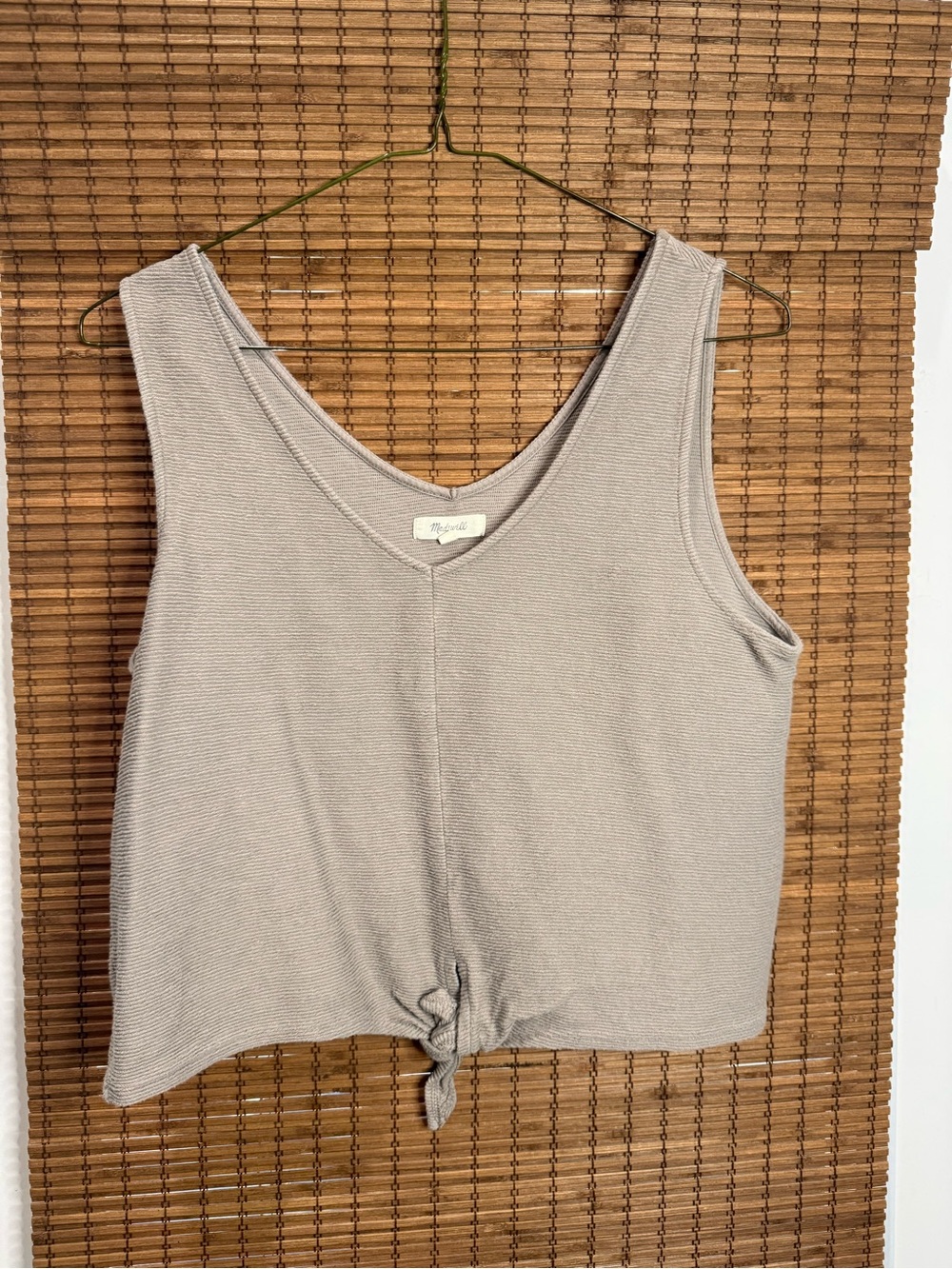 Madewell Neutral Knit Tie-Front Tank Top